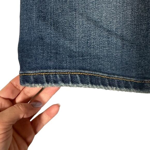 Prana Blue Button Fly Fitted Classic Denim Jean Pencil Skirt Women Sz 0 - Picture 6 of 10